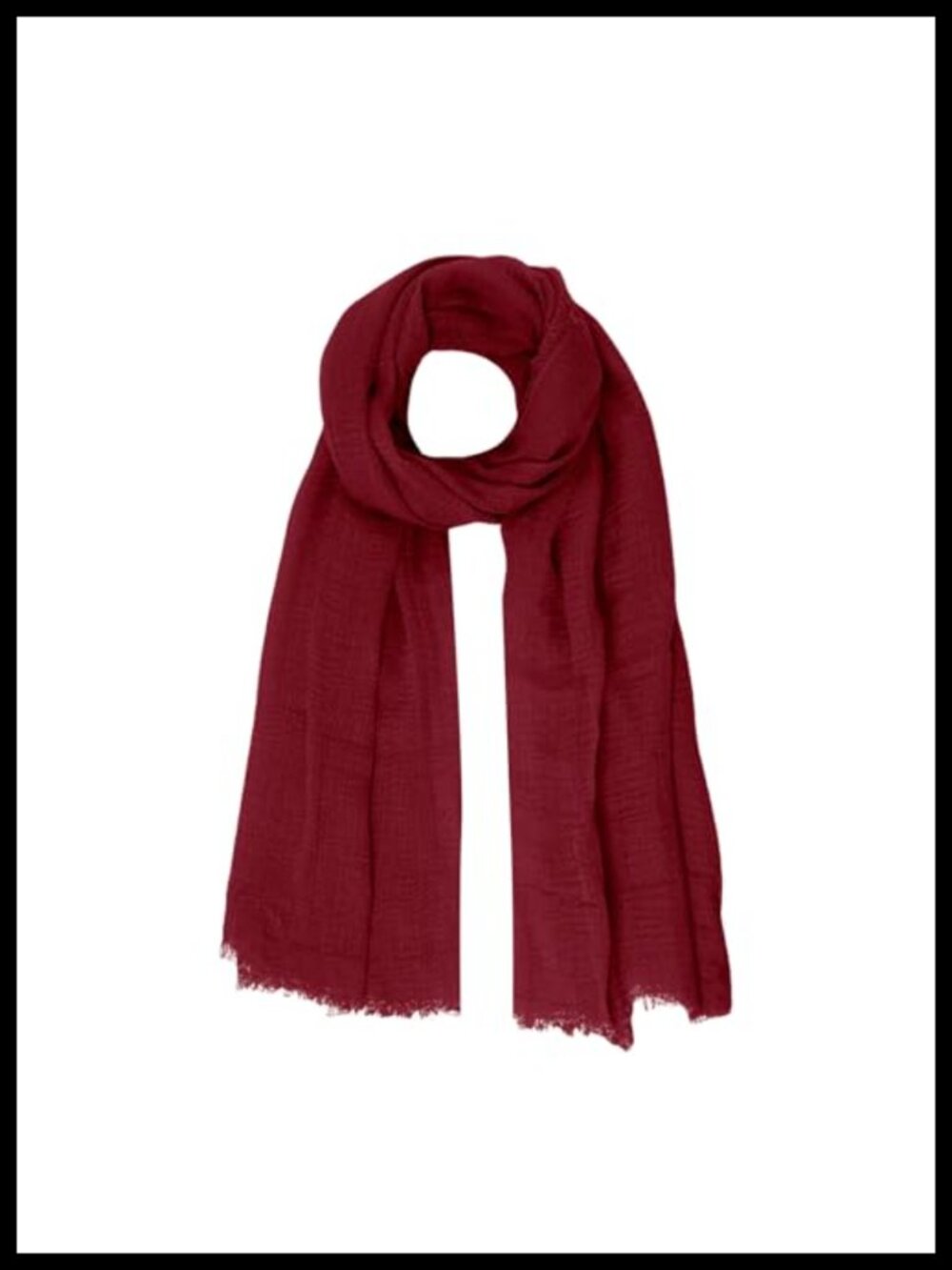 Cotton Hemp Blend Scarf Crinkle Long Beach Shawl Wrap Fringe